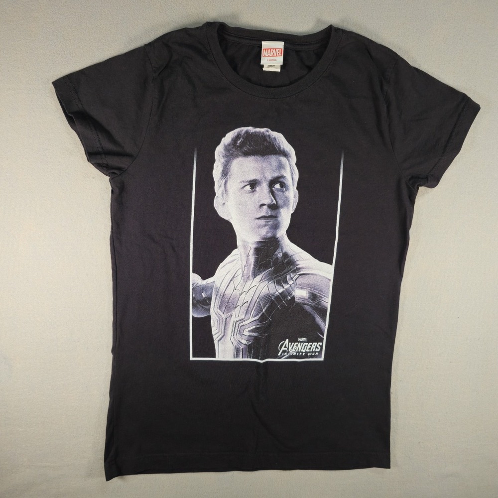 Marvel Avengers Infinity War Spider-Man Womens Juniors XXL Black Graphic Tee